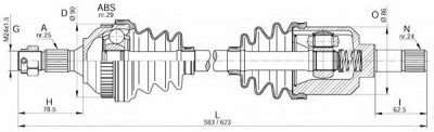 OPEN PARTS drs623500 -  Приводной вал